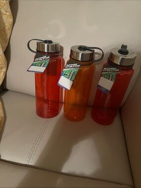 Water Bottle - Red & Orange with Stainless Lid